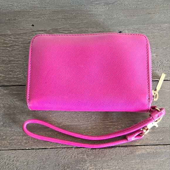 Tory Burch Robinson Small Zip Around Wallet Wristlet Pink - Picture 3 of 7